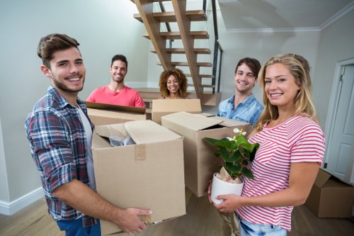 Commercial moving team planning a business relocation in Hampstead