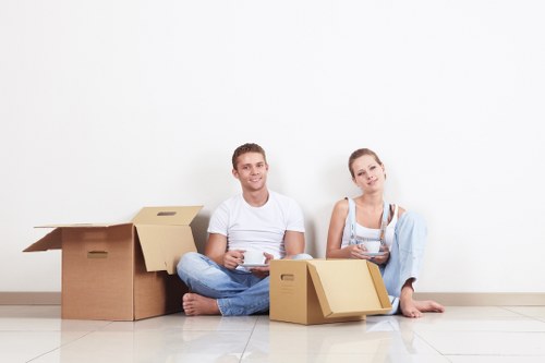 Office relocation items prepared for transport in Hampstead