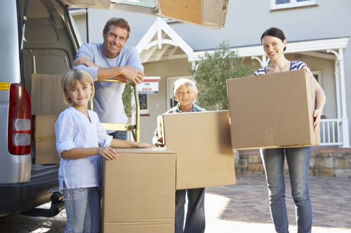 Careful loading of household items for a Hampstead move