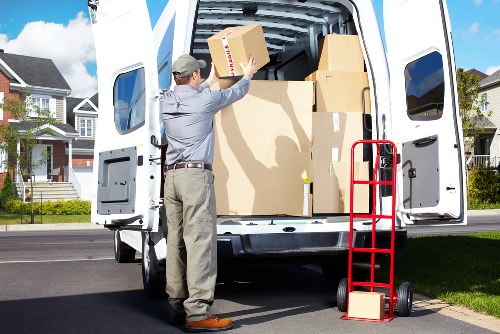 Packed boxes and removal van for a Hampstead relocation